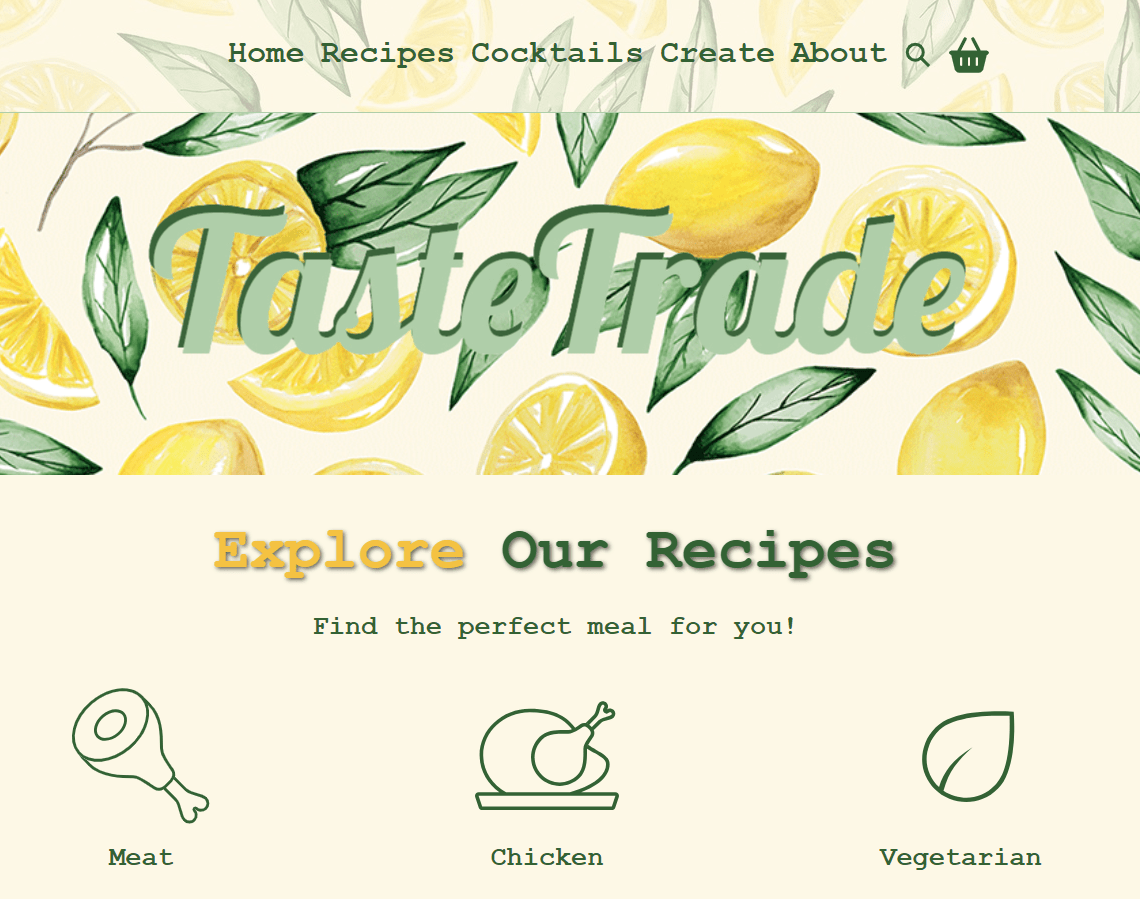 TasteTrade - Recipe and Cocktail Sharing Platform cover